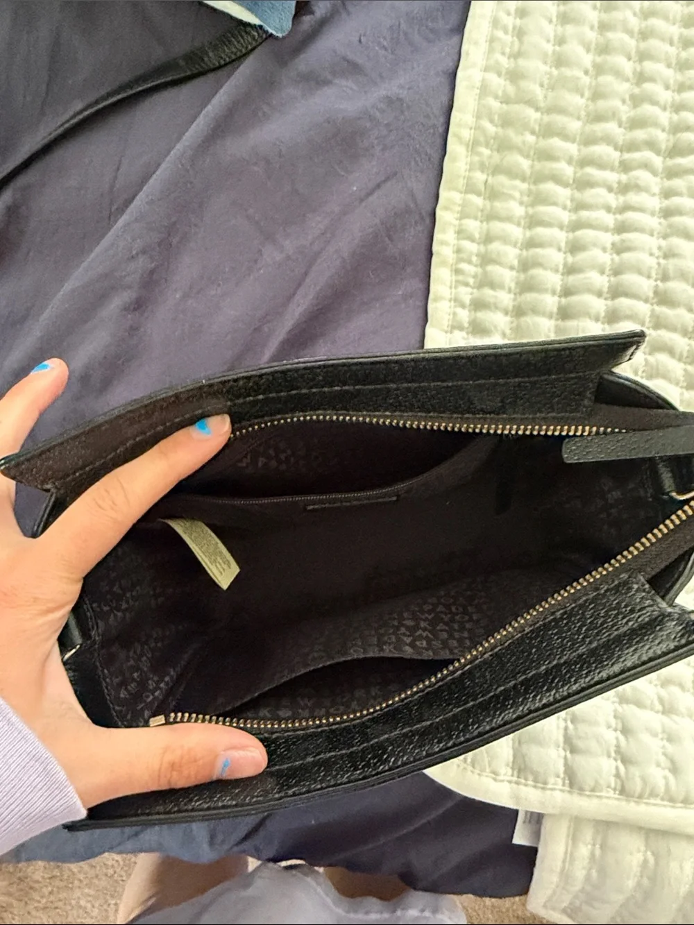 kate spade Black Leather Pebbled Crossbody Bag